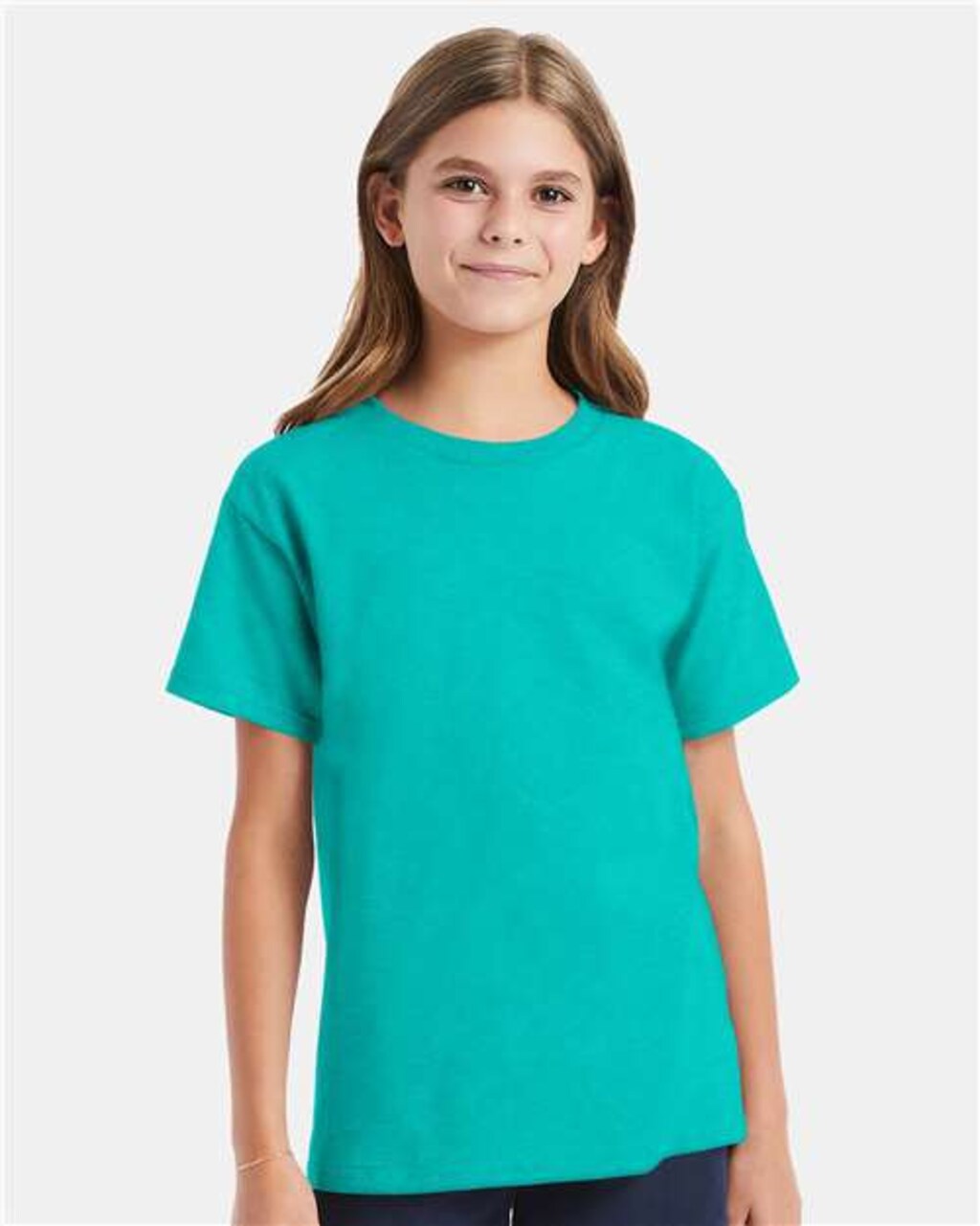 Hanes Essential-T Youth Crewneck Short Sleeve T-Shirt for School, Casual & Team Wear